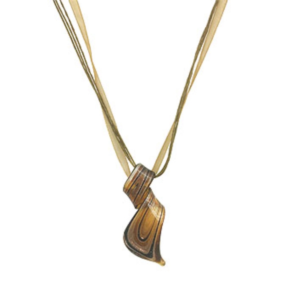 Italian Glass Glitter Pendant Necklace
